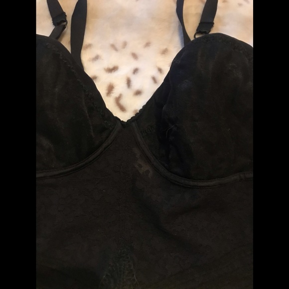 Rago of NY 46C full girdle sheer black lace, Adjustable straps & stocking clips - Picture 5 of 12